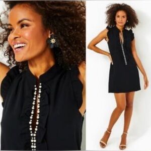 Liilly pulitzer Adele embellished  V neck shift dress  size S